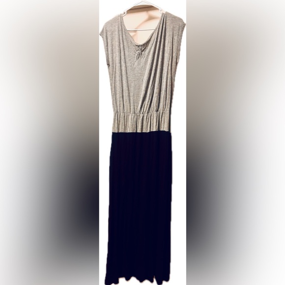 Gray and Navy Blue Women's Maxi Dress - Picture 2 of 2